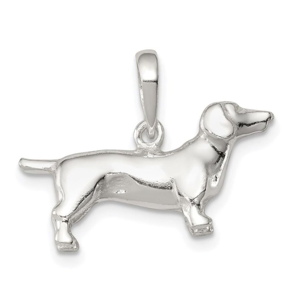 Sterling Silver 3D Dachshund Pendant